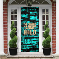 Chinua Achebe Door Cover with Tribal Mask Design, Things Fall Apart Quote and Teal Abstract - Wonder Print Shop