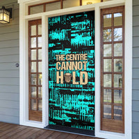 Chinua Achebe Door Cover with Tribal Mask Design, Things Fall Apart Quote and Teal Abstract - Wonder Print Shop