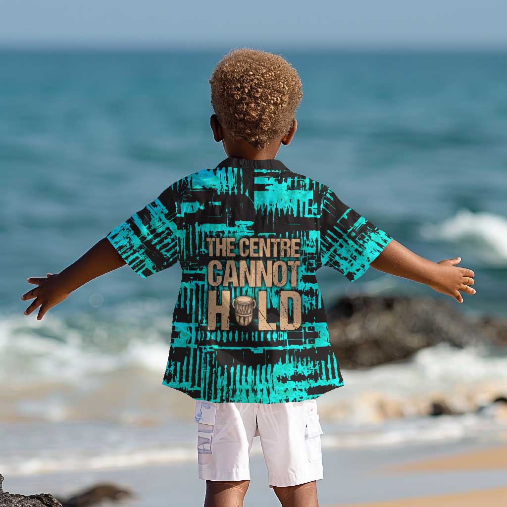 Chinua Achebe Kid Hawaiian Shirt with Tribal Mask Design, Things Fall Apart Quote and Teal Abstract - Wonder Print Shop