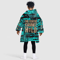 Chinua Achebe Kid Wearable Blanket Hoodie with Tribal Mask Design, Things Fall Apart Quote and Teal Abstract - Wonder Print Shop