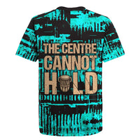 Chinua Achebe Rugby Jersey with Tribal Mask Design, Things Fall Apart Quote and Teal Abstract - Wonder Print Shop