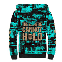 Chinua Achebe Sherpa Hoodie with Tribal Mask Design, Things Fall Apart Quote and Teal Abstract - Wonder Print Shop