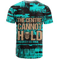 Chinua Achebe T shirt with Tribal Mask Design, Things Fall Apart Quote and Teal Abstract - Wonder Print Shop