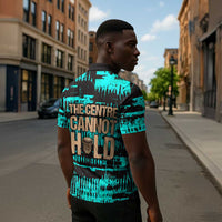 Chinua Achebe Zipper Polo Shirt with Tribal Mask Design, Things Fall Apart Quote and Teal Abstract - Wonder Print Shop