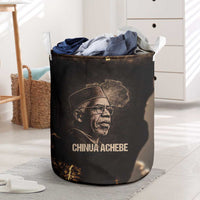 Chinua Achebe Laundry Basket with Sepia Portrait, Lion Historians Quote and Vintage African Map - Wonder Print Shop