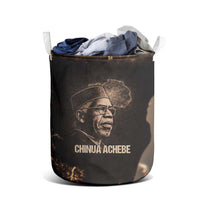 Chinua Achebe Laundry Basket with Sepia Portrait, Lion Historians Quote and Vintage African Map - Wonder Print Shop