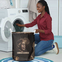 Chinua Achebe Laundry Basket with Sepia Portrait, Lion Historians Quote and Vintage African Map - Wonder Print Shop