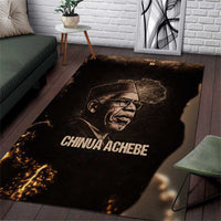 Chinua Achebe Area Rug with Sepia Portrait, Lion Historians Quote and Vintage African Map - Wonder Print Shop