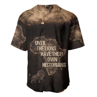 Chinua Achebe Baseball Jersey with Sepia Portrait, Lion Historians Quote and Vintage African Map - Wonder Print Shop