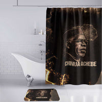 Chinua Achebe Bathroom Set with Sepia Portrait, Lion Historians Quote and Vintage African Map - Wonder Print Shop