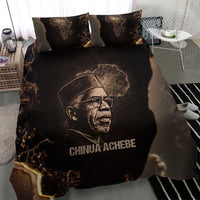 Chinua Achebe Bedding Set with Sepia Portrait, Lion Historians Quote and Vintage African Map - Wonder Print Shop