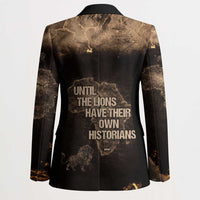 Chinua Achebe Blazer with Sepia Portrait, Lion Historians Quote and Vintage African Map - Wonder Print Shop