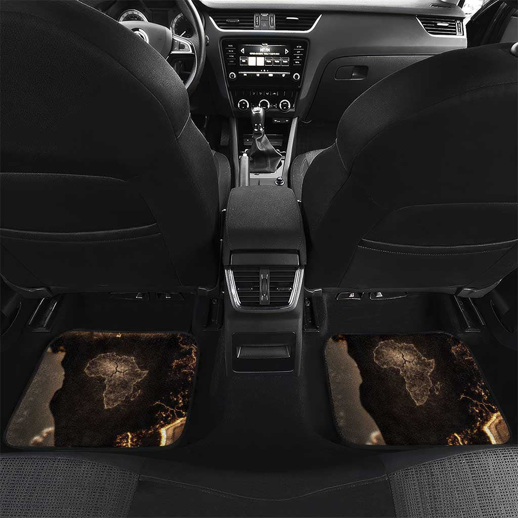 Chinua Achebe Car Mats with Sepia Portrait, Lion Historians Quote and Vintage African Map - Wonder Print Shop
