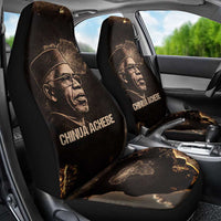 Chinua Achebe Car Seat Cover with Sepia Portrait, Lion Historians Quote and Vintage African Map - Wonder Print Shop