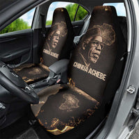 Chinua Achebe Car Seat Cover with Sepia Portrait, Lion Historians Quote and Vintage African Map - Wonder Print Shop