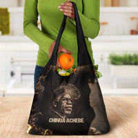 Chinua Achebe Grocery Bag with Sepia Portrait, Lion Historians Quote and Vintage African Map - Wonder Print Shop