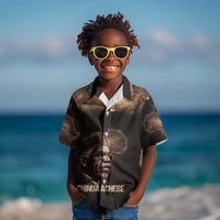 Chinua Achebe Kid Hawaiian Shirt with Sepia Portrait, Lion Historians Quote and Vintage African Map - Wonder Print Shop