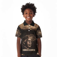 Chinua Achebe Kid Polo Shirt with Sepia Portrait, Lion Historians Quote and Vintage African Map - Wonder Print Shop
