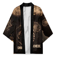 Chinua Achebe Kimono with Sepia Portrait, Lion Historians Quote and Vintage African Map - Wonder Print Shop