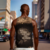Chinua Achebe Men Tank Top with Sepia Portrait, Lion Historians Quote and Vintage African Map - Wonder Print Shop