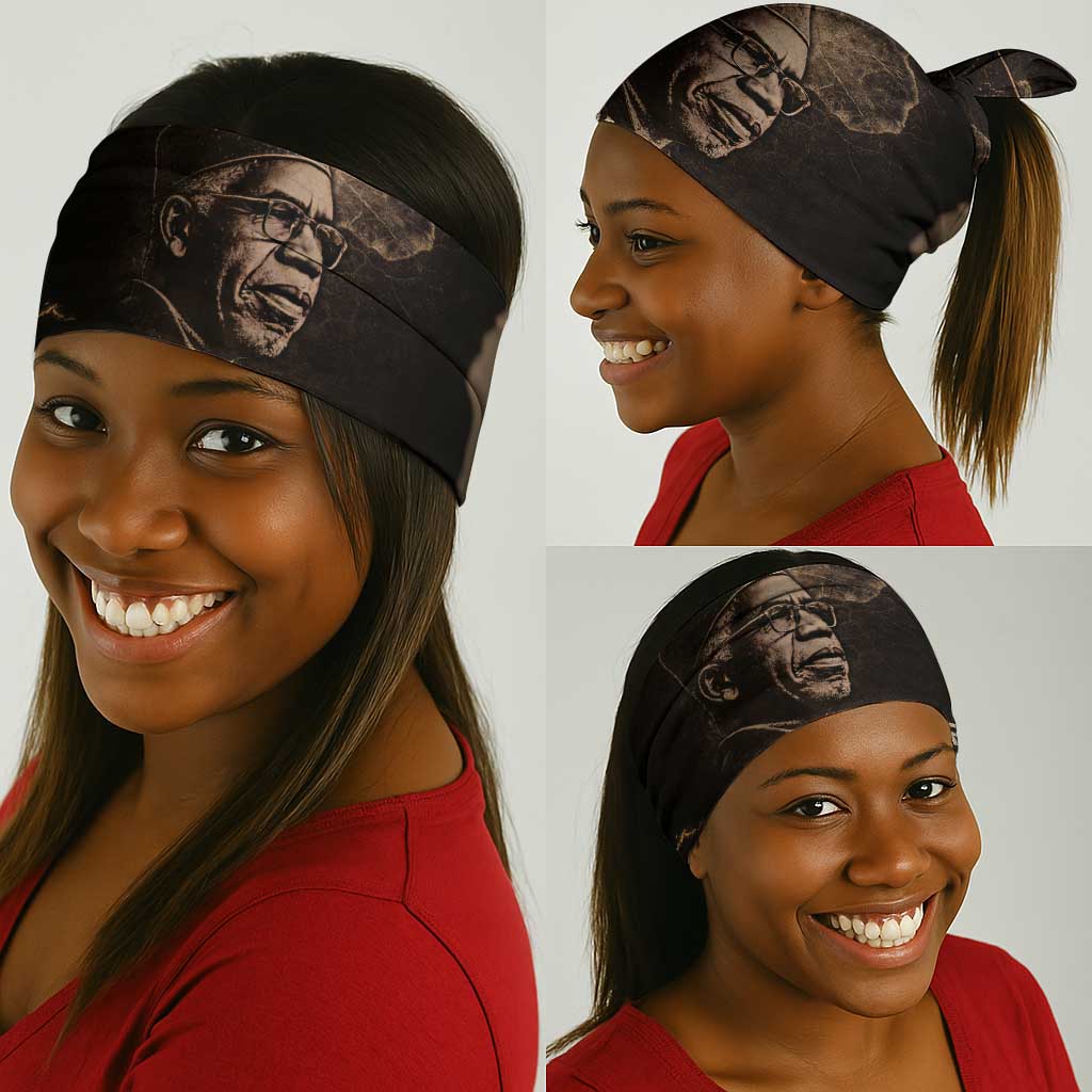 Chinua Achebe Neck Gaiter with Sepia Portrait, Lion Historians Quote and Vintage African Map - Wonder Print Shop