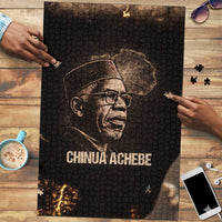 Chinua Achebe Puzzle with Sepia Portrait, Lion Historians Quote and Vintage African Map - Wonder Print Shop