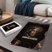 Chinua Achebe Puzzle with Sepia Portrait, Lion Historians Quote and Vintage African Map - Wonder Print Shop