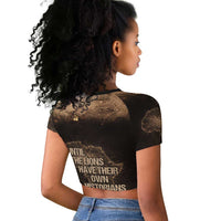Chinua Achebe Raglan Cropped T shirt with Sepia Portrait, Lion Historians Quote and Vintage African Map - Wonder Print Shop