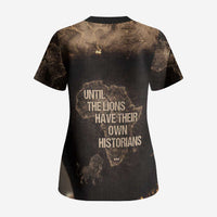 Chinua Achebe Scrub Top with Sepia Portrait, Lion Historians Quote and Vintage African Map - Wonder Print Shop