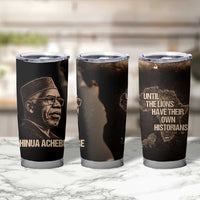 Chinua Achebe Tumbler Cup with Sepia Portrait, Lion Historians Quote and Vintage African Map - Wonder Print Shop