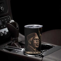 Chinua Achebe Tumbler Cup with Sepia Portrait, Lion Historians Quote and Vintage African Map - Wonder Print Shop