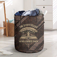 Chinua Achebe Laundry Basket with Tribal Symbol Design, The Storyteller Quote and Africa Wrote Back - Wonder Print Shop