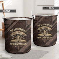 Chinua Achebe Laundry Basket with Tribal Symbol Design, The Storyteller Quote and Africa Wrote Back - Wonder Print Shop
