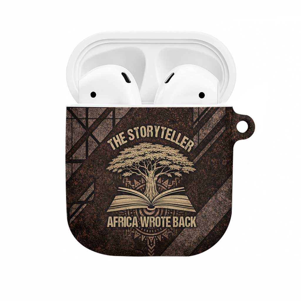 Chinua Achebe AirPods Case with Tribal Symbol Design, The Storyteller Quote and Africa Wrote Back - Wonder Print Shop