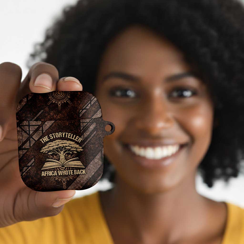 Chinua Achebe AirPods Case with Tribal Symbol Design, The Storyteller Quote and Africa Wrote Back - Wonder Print Shop