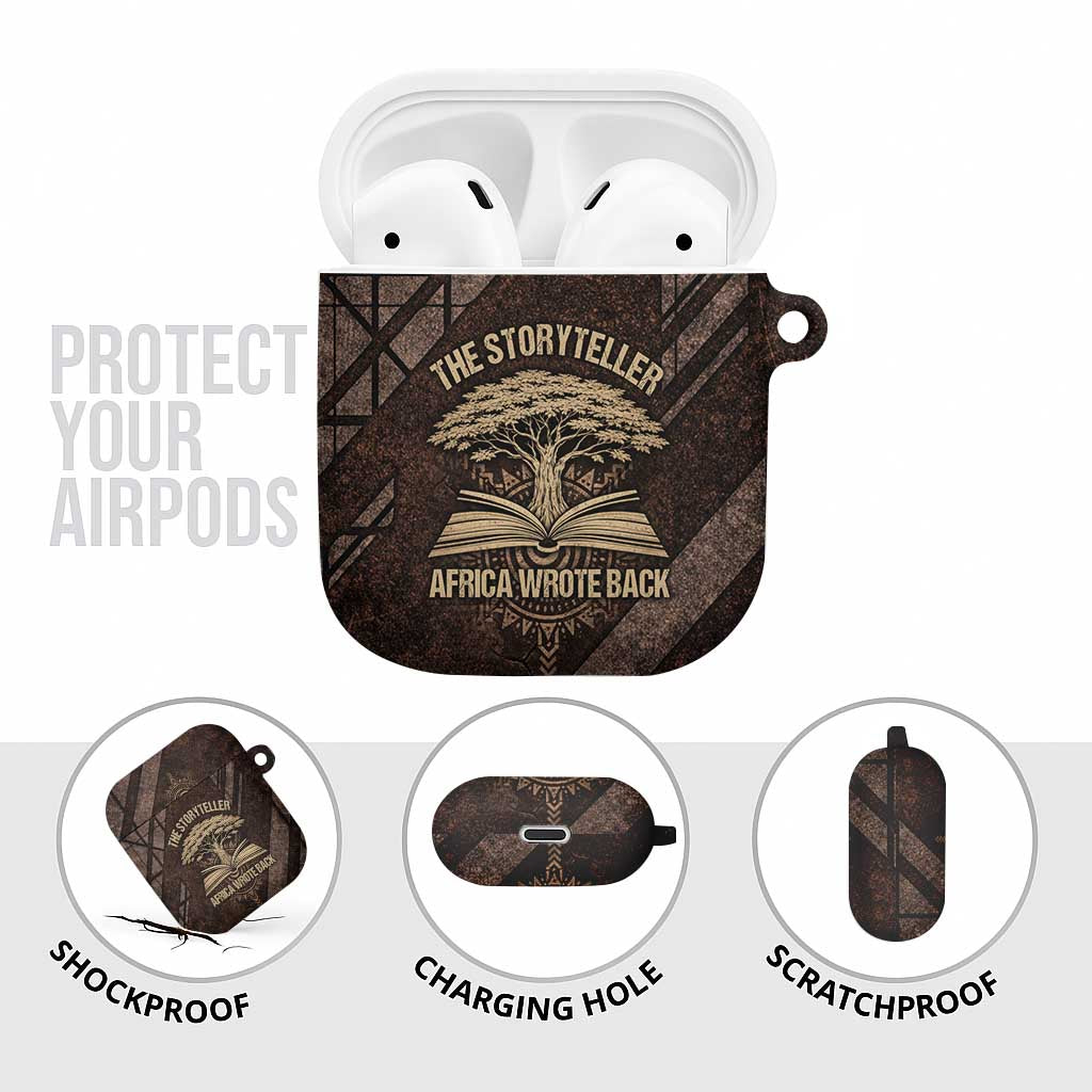 Chinua Achebe AirPods Case with Tribal Symbol Design, The Storyteller Quote and Africa Wrote Back - Wonder Print Shop