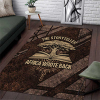 Chinua Achebe Area Rug with Tribal Symbol Design, The Storyteller Quote and Africa Wrote Back - Wonder Print Shop