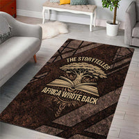 Chinua Achebe Area Rug with Tribal Symbol Design, The Storyteller Quote and Africa Wrote Back - Wonder Print Shop
