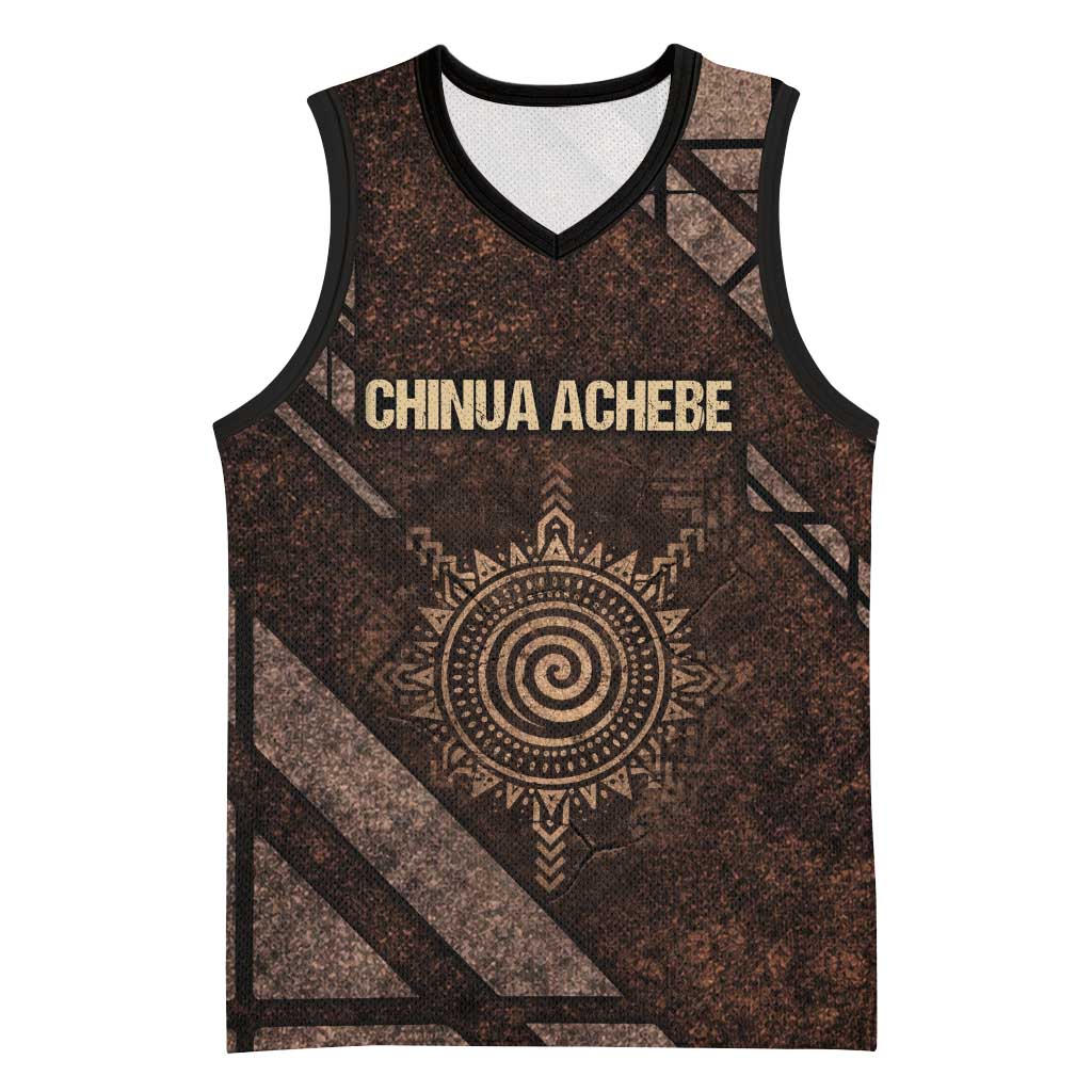 Chinua Achebe Basketball Jersey with Tribal Symbol Design, The Storyteller Quote and Africa Wrote Back - Wonder Print Shop