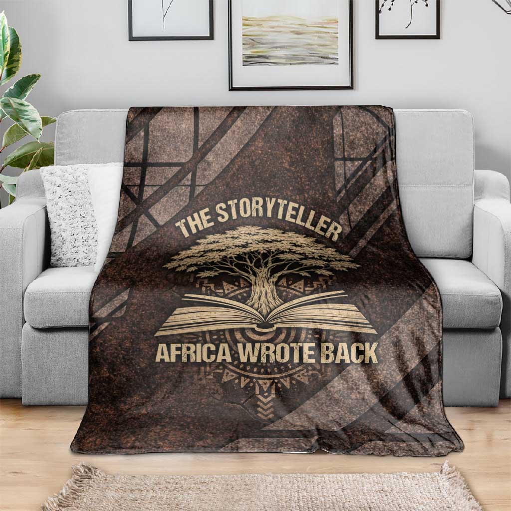 Chinua Achebe Blanket with Tribal Symbol Design, The Storyteller Quote and Africa Wrote Back - Wonder Print Shop