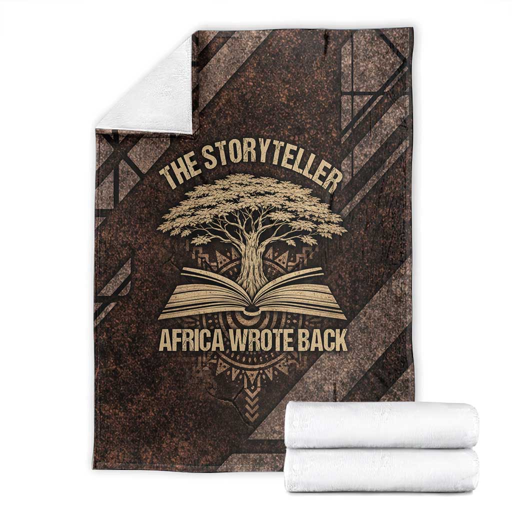 Chinua Achebe Blanket with Tribal Symbol Design, The Storyteller Quote and Africa Wrote Back - Wonder Print Shop