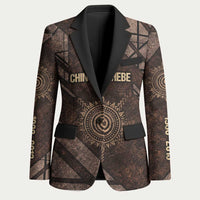 Chinua Achebe Blazer with Tribal Symbol Design, The Storyteller Quote and Africa Wrote Back - Wonder Print Shop