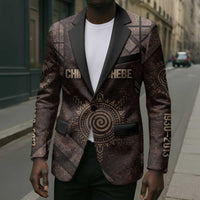 Chinua Achebe Blazer with Tribal Symbol Design, The Storyteller Quote and Africa Wrote Back - Wonder Print Shop