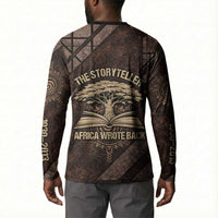 Chinua Achebe Button Sweatshirt with Tribal Symbol Design, The Storyteller Quote and Africa Wrote Back