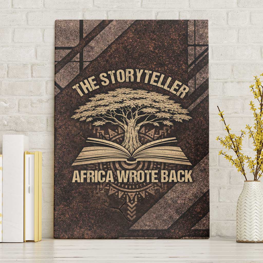Chinua Achebe Canvas Wall Art with Tribal Symbol Design, The Storyteller Quote and Africa Wrote Back - Wonder Print Shop