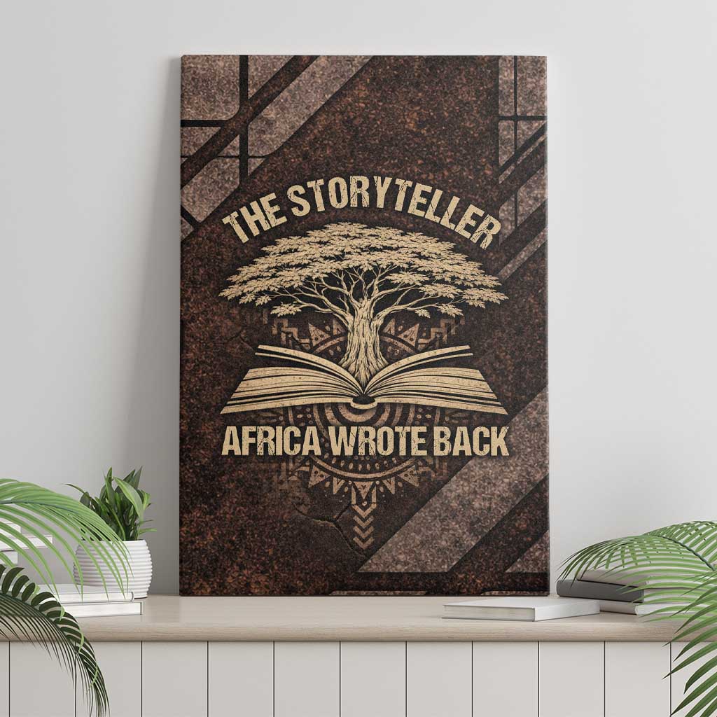Chinua Achebe Canvas Wall Art with Tribal Symbol Design, The Storyteller Quote and Africa Wrote Back - Wonder Print Shop