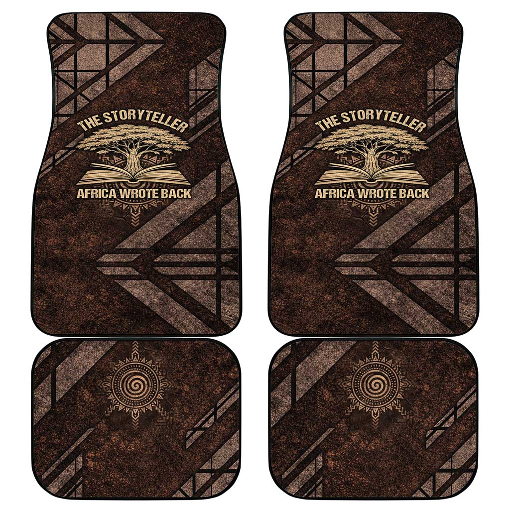 Chinua Achebe Car Mats with Tribal Symbol Design, The Storyteller Quote and Africa Wrote Back - Wonder Print Shop