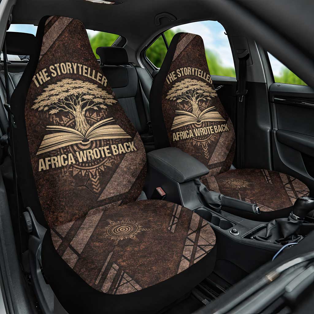Chinua Achebe Car Seat Cover with Tribal Symbol Design, The Storyteller Quote and Africa Wrote Back - Wonder Print Shop