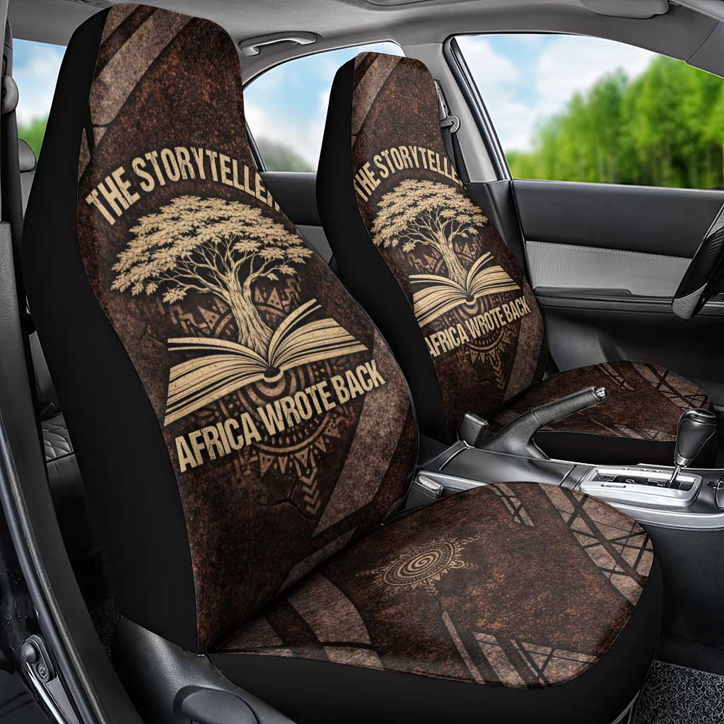 Chinua Achebe Car Seat Cover with Tribal Symbol Design, The Storyteller Quote and Africa Wrote Back - Wonder Print Shop