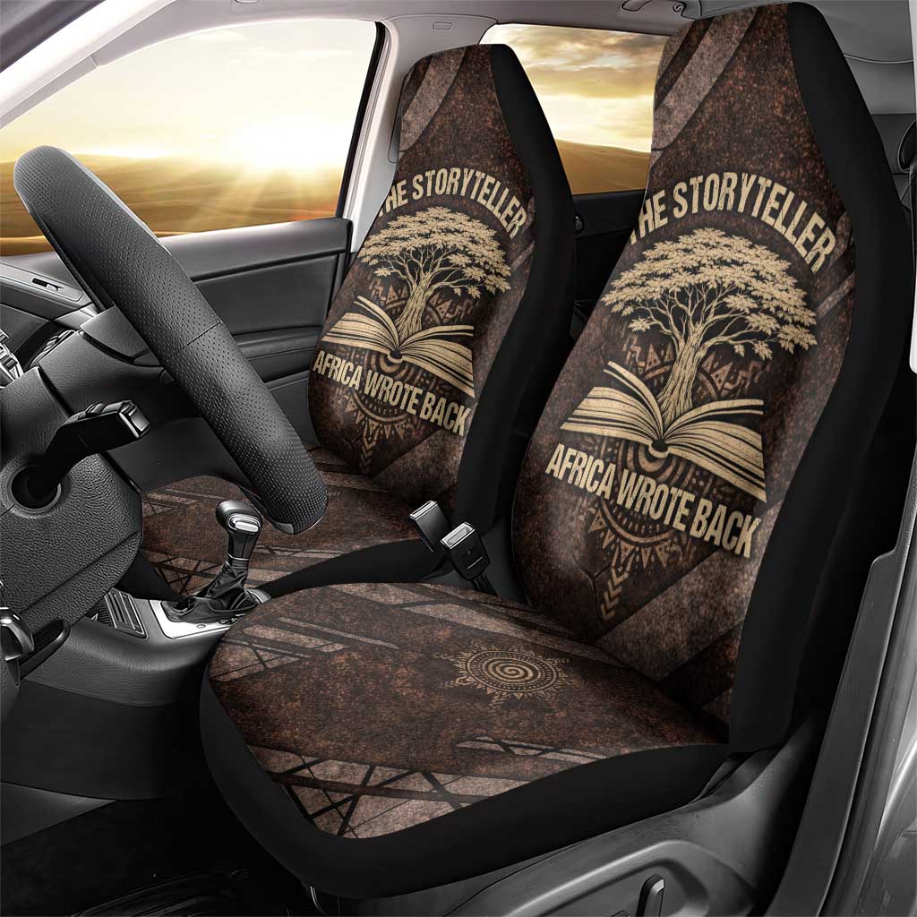 Chinua Achebe Car Seat Cover with Tribal Symbol Design, The Storyteller Quote and Africa Wrote Back - Wonder Print Shop